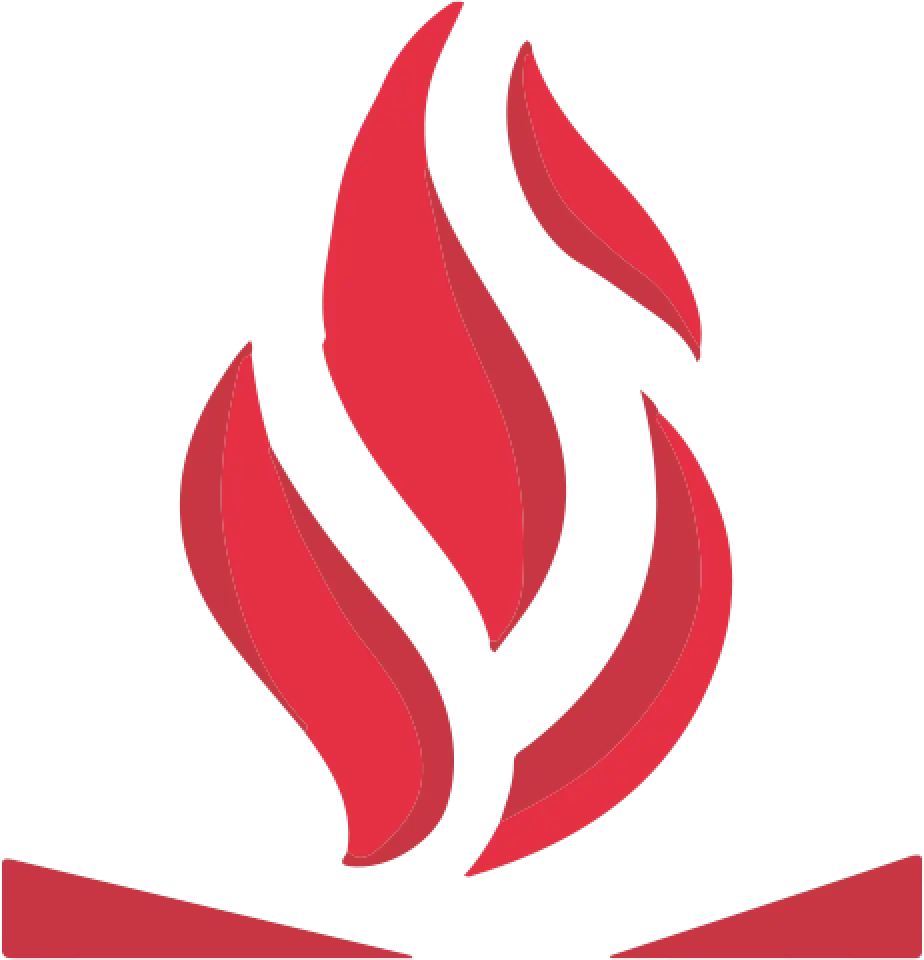 Red stylized flame icon for David Smart Fireplace.