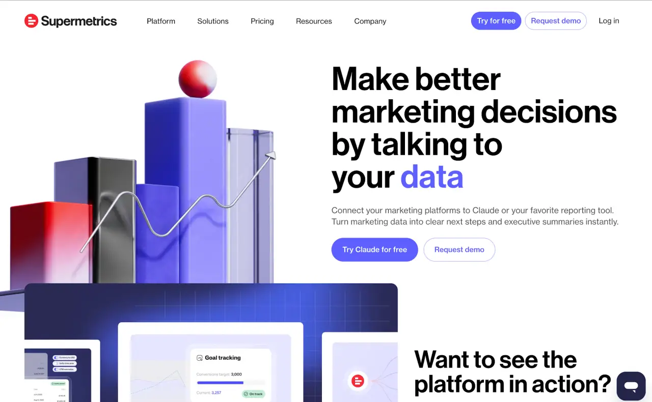 Supermetrics website homepage