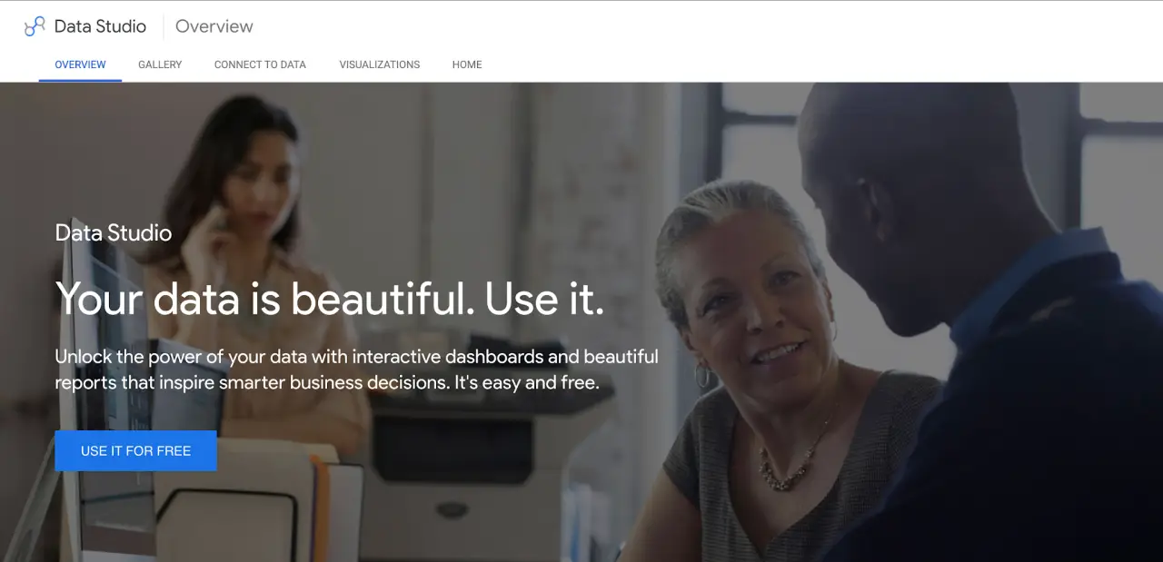 Data Studio website homepage