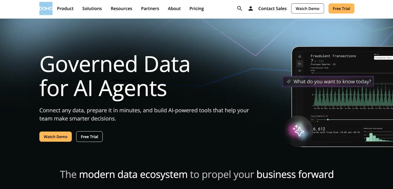 Domo website homepage