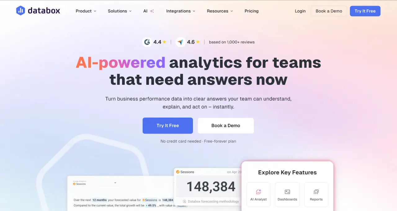 Databox website homepage