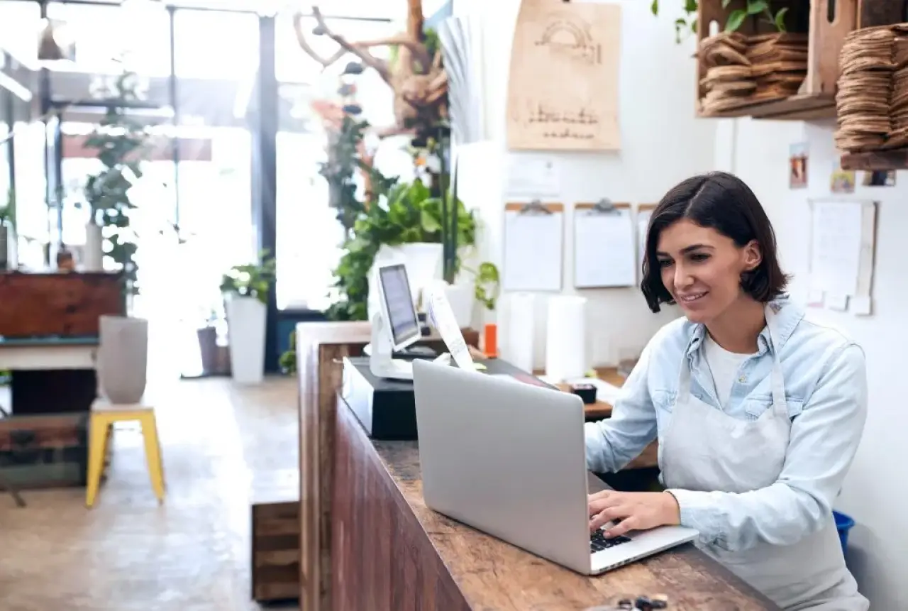 Woman on her laptop