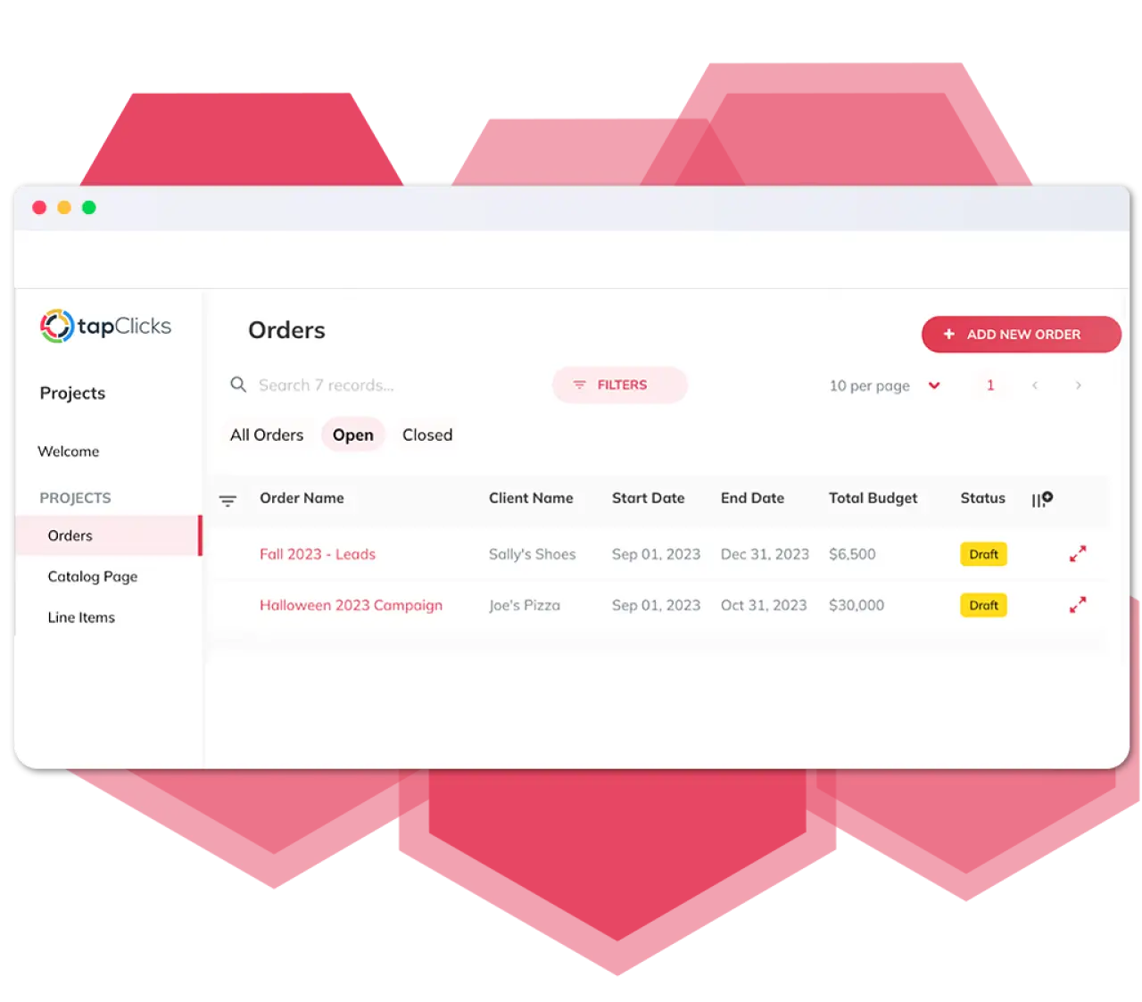 Orders example