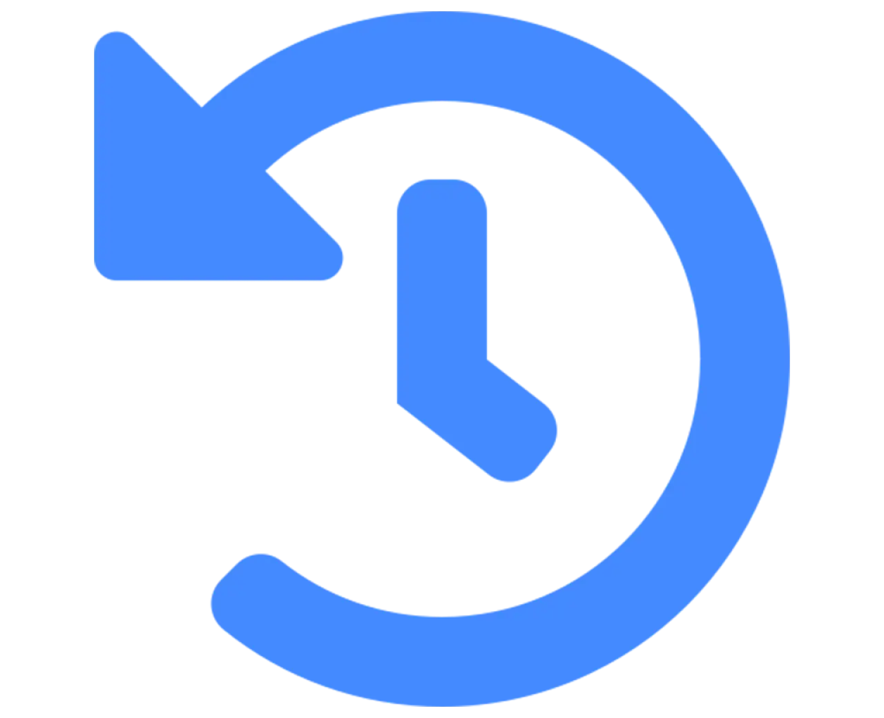 Clock with a rewind arrow