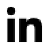 linkedin logo in lowercase letters, with in in white against a small black square background