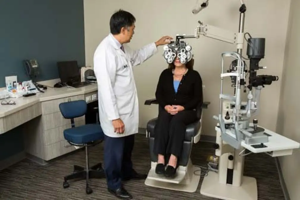 Patient eye exam equipment