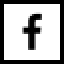 Black Facebook f logo inside a white square with a black border.