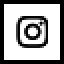 Black and white Instagram logo inside a rounded square with a thin black border.