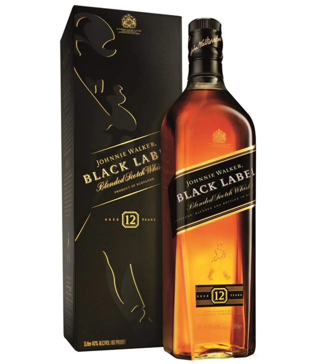 Johnnie Walker Black Label Blended Scotch Whisky 1L