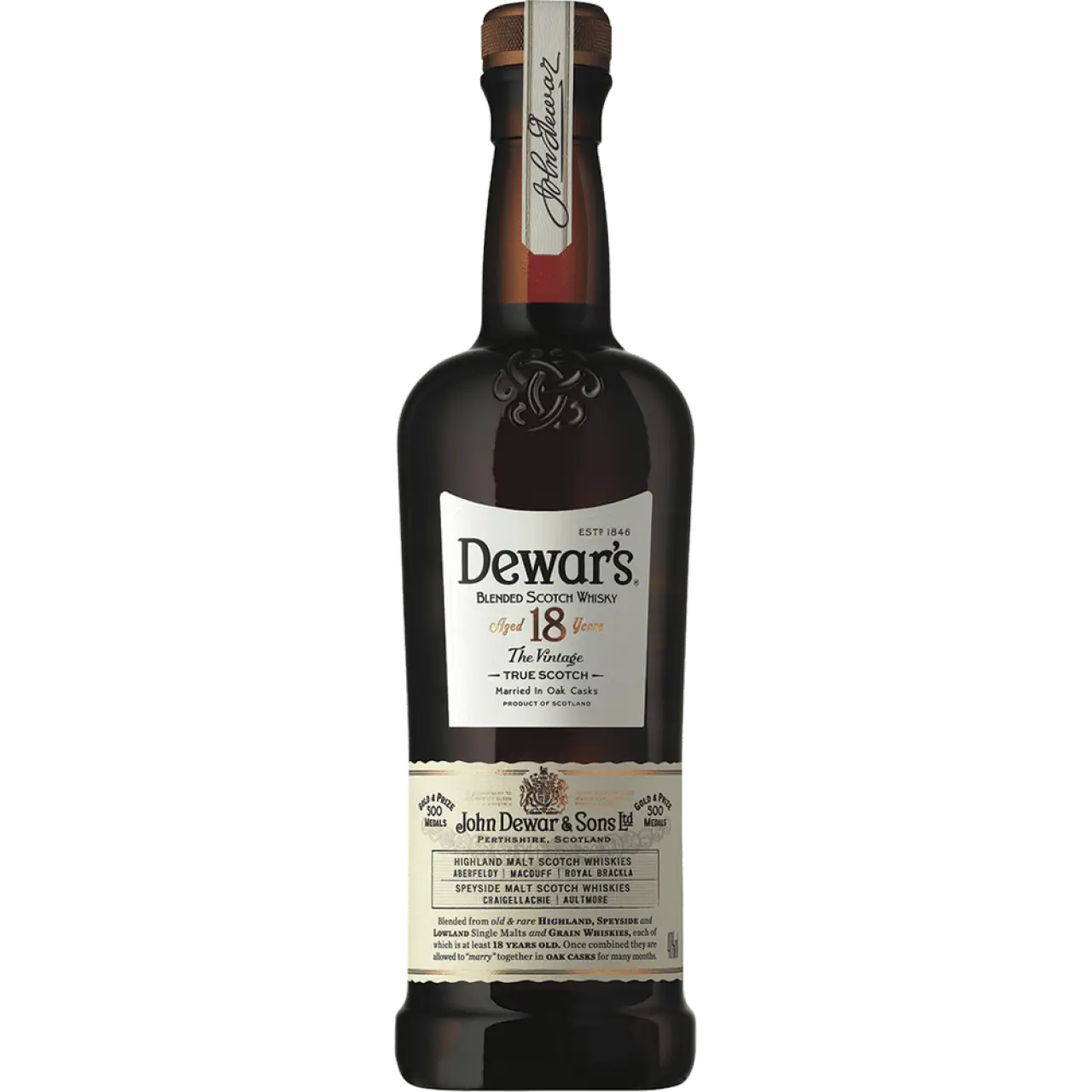 Dewar's 18 Year Old Blended Scotch Whisky 750ml