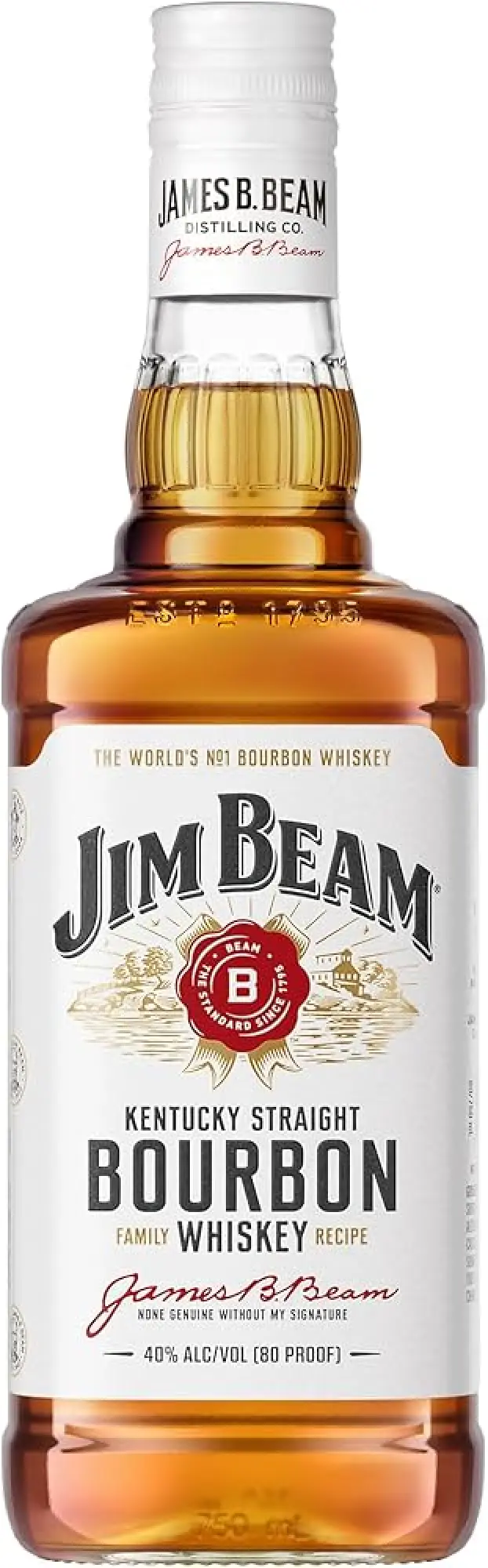Jim Beam White Label Kentucky Straight Bourbon Whiskey 750ml