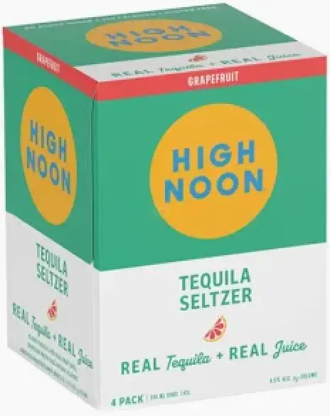High Noon Grapefruit Tequila Seltzer 4 Pack 12oz Cans