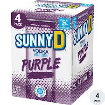 Sunnyd Vodka Seltzer Purple 4pk 355ml Cans