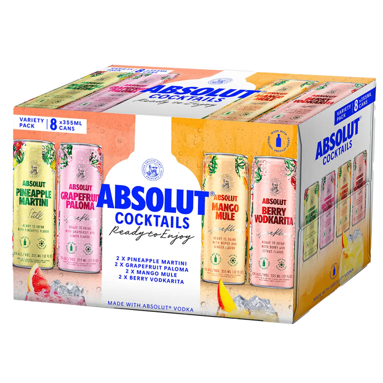 Absolut Cocktails Variety Pack 8 x 355ml