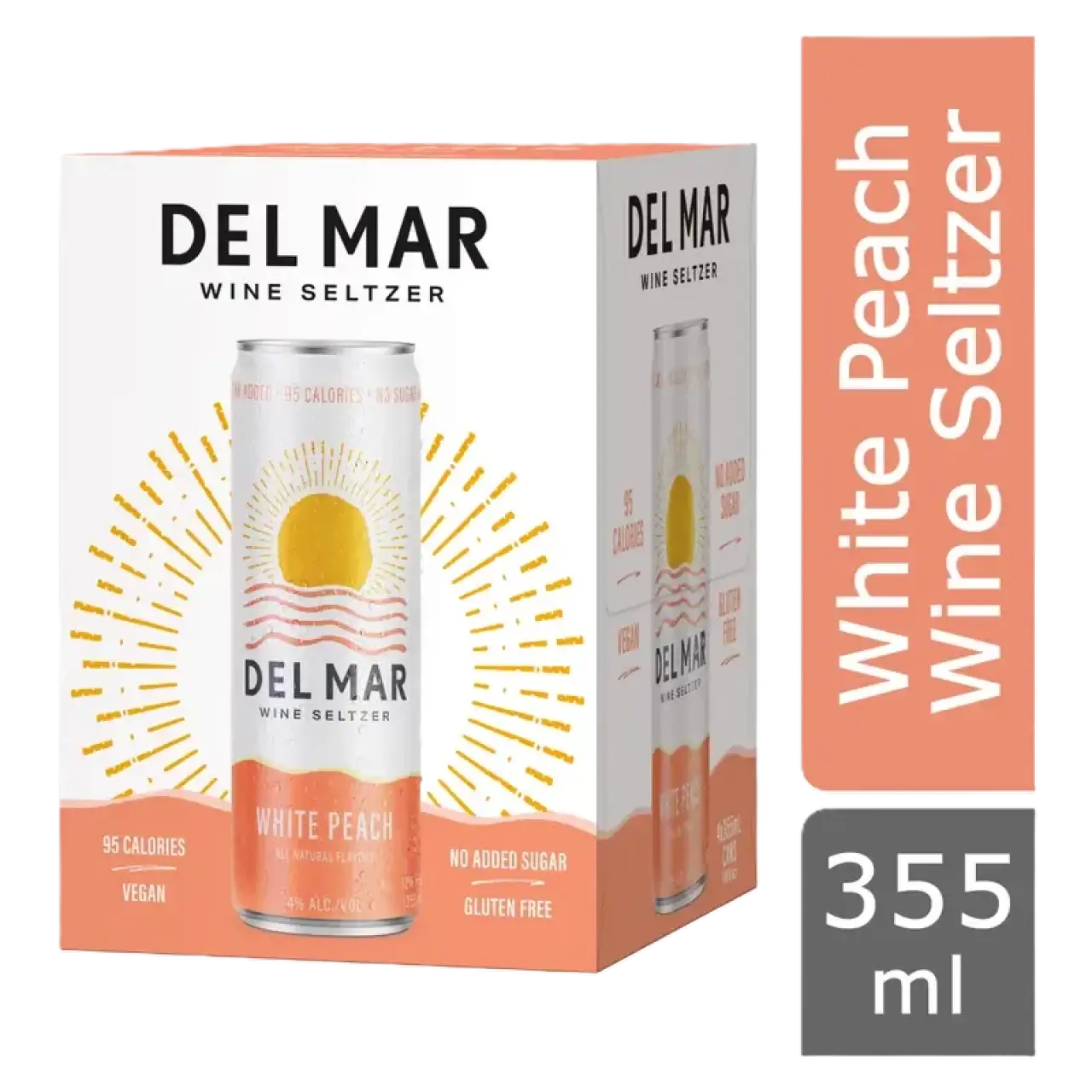 DEL MAR WHITE PEACH  4@355ML