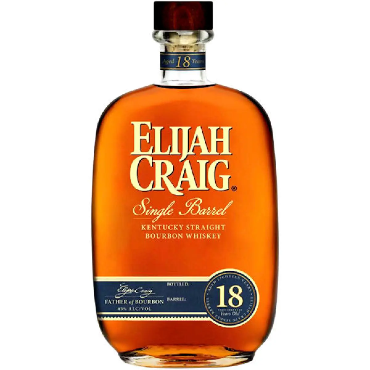 Elijah Craig 18 Year Old Single Barrel Kentucky Straight Bourbon Whiskey 750ml