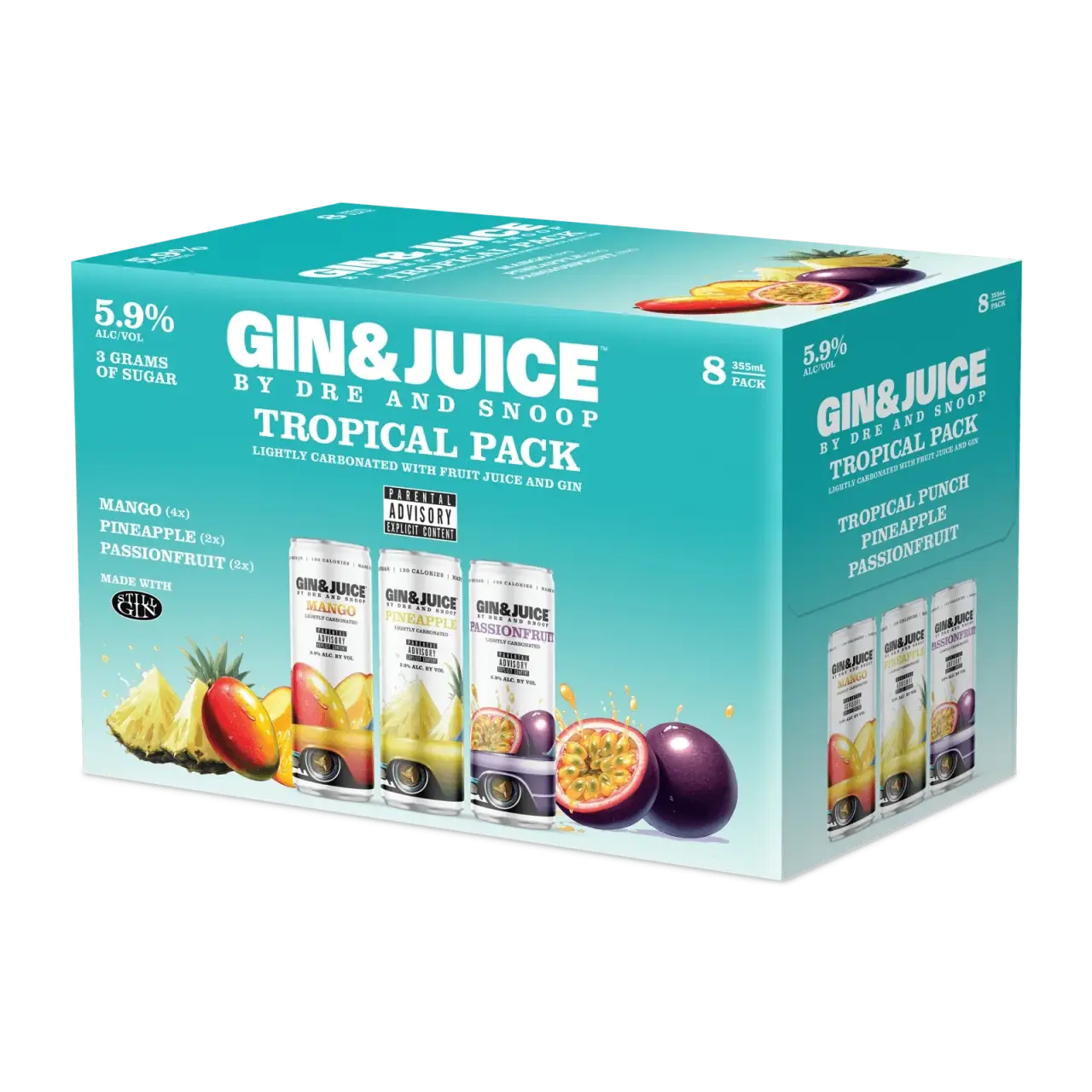 GIN & JUICE TROPICAL 8@355M MANGO PINEAPPLE