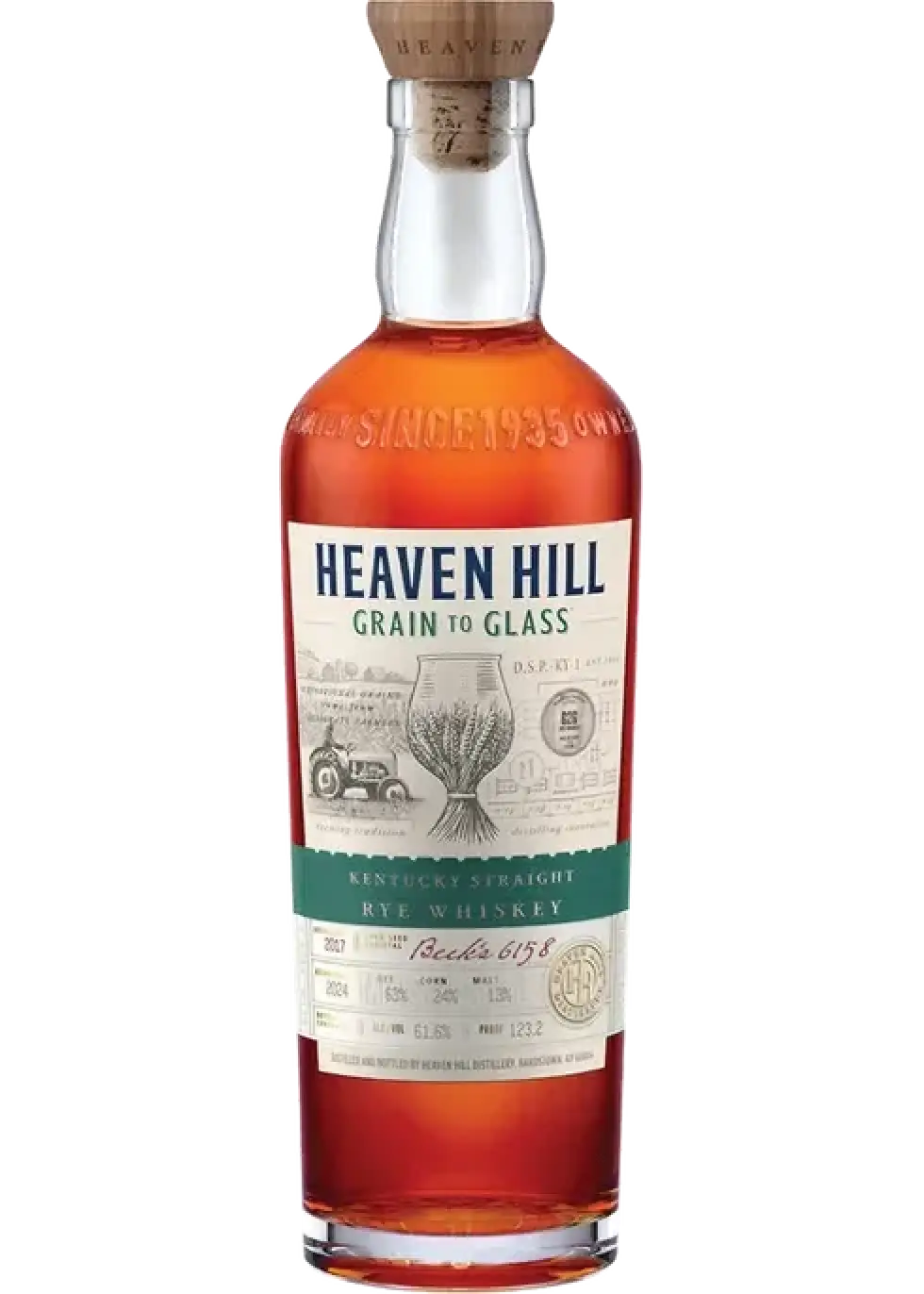 HEAVEN HILL GRAIN TO GLASS RYE 750M WHISKEY