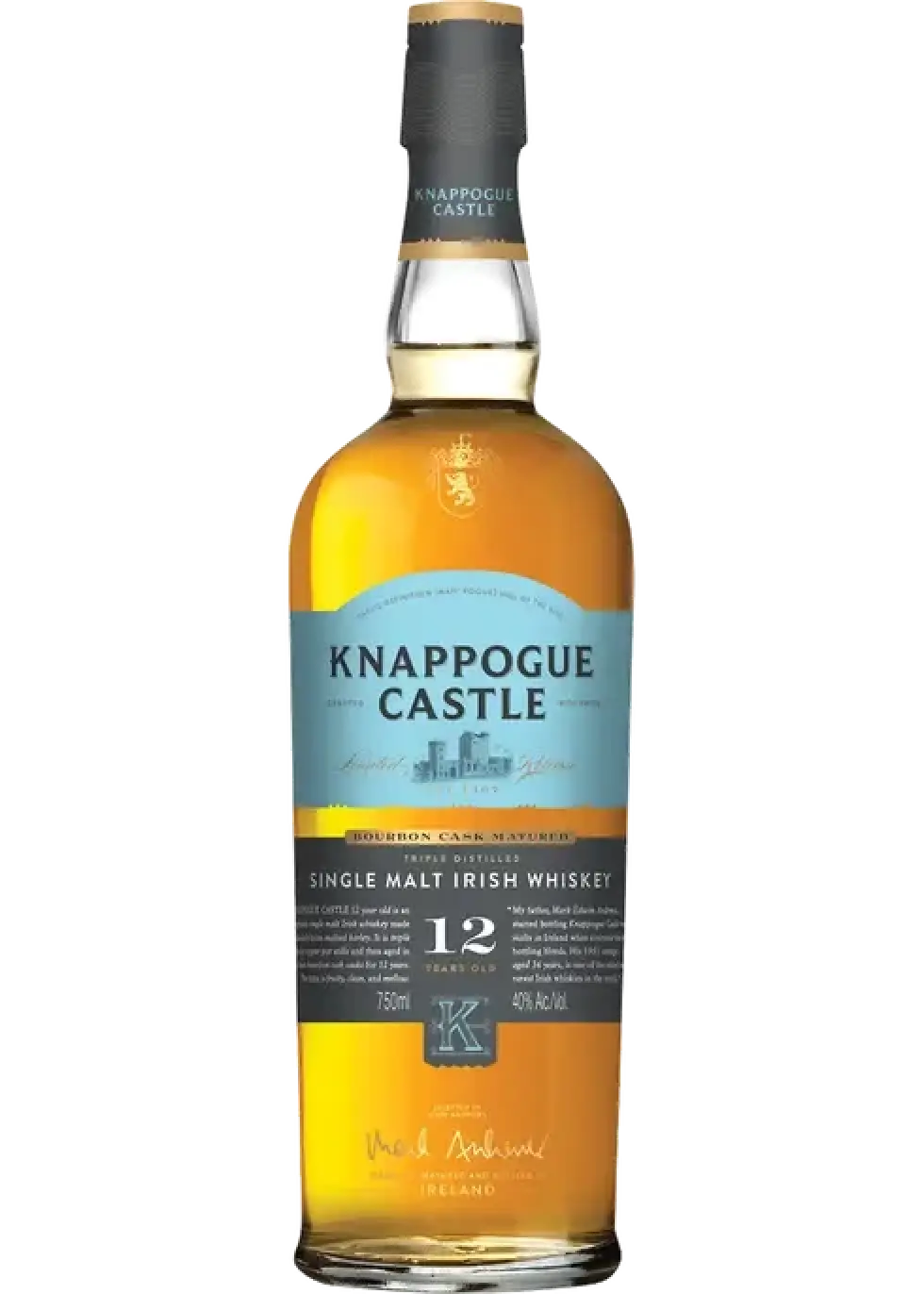 KNAPPOGUE CASTLE IRISH WHISKY SNG MALT 750M