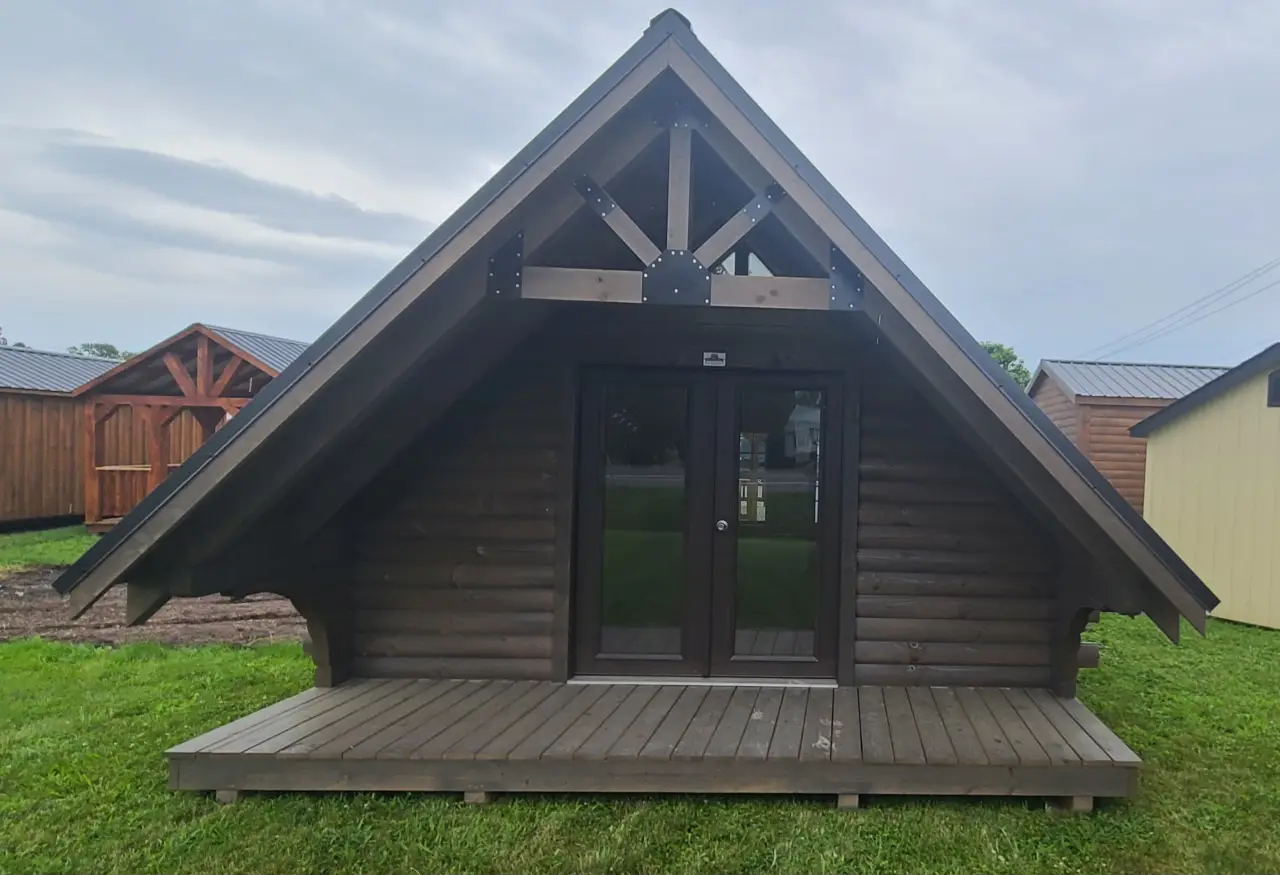 14x30 Pike's Peak D-Log Cabin 3 Season A-Frame