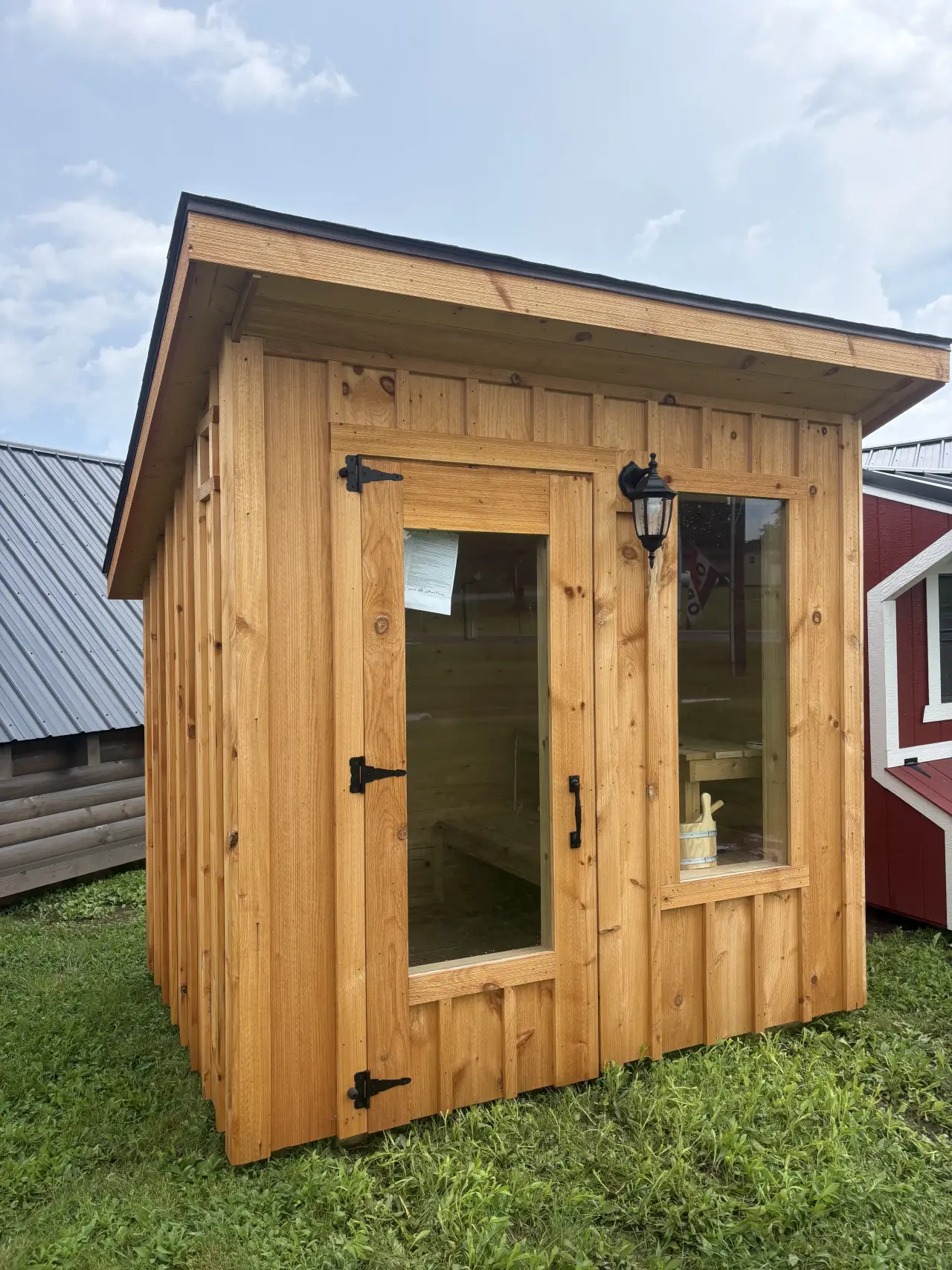 Cedar sauna outdoor structure