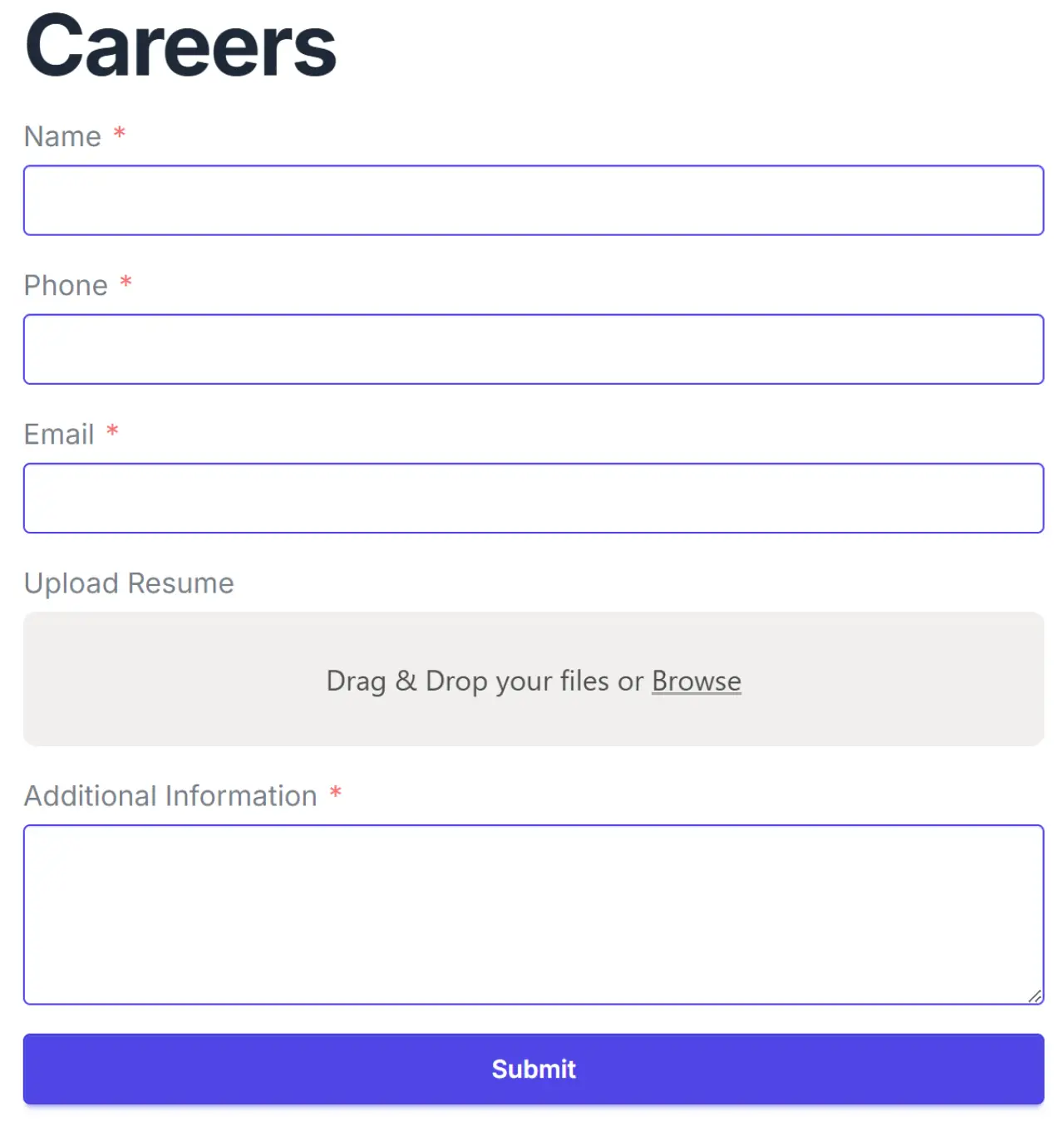 Employment Form Template