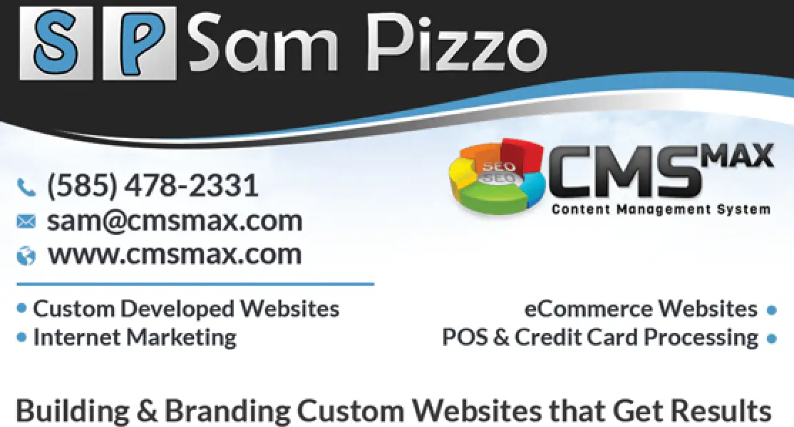 CMS Max business card from 2018