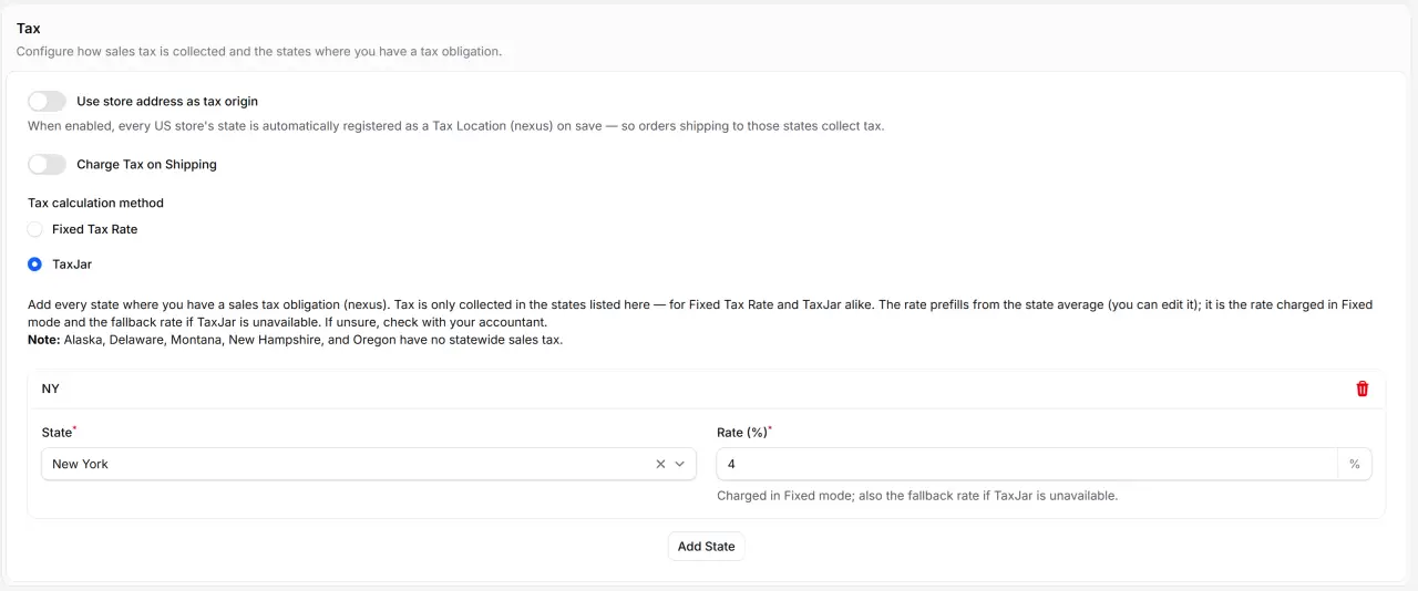 Create Tax Location