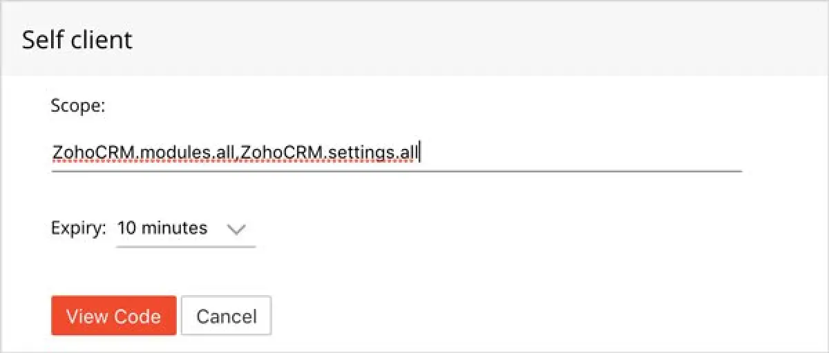 Zoho Self Client