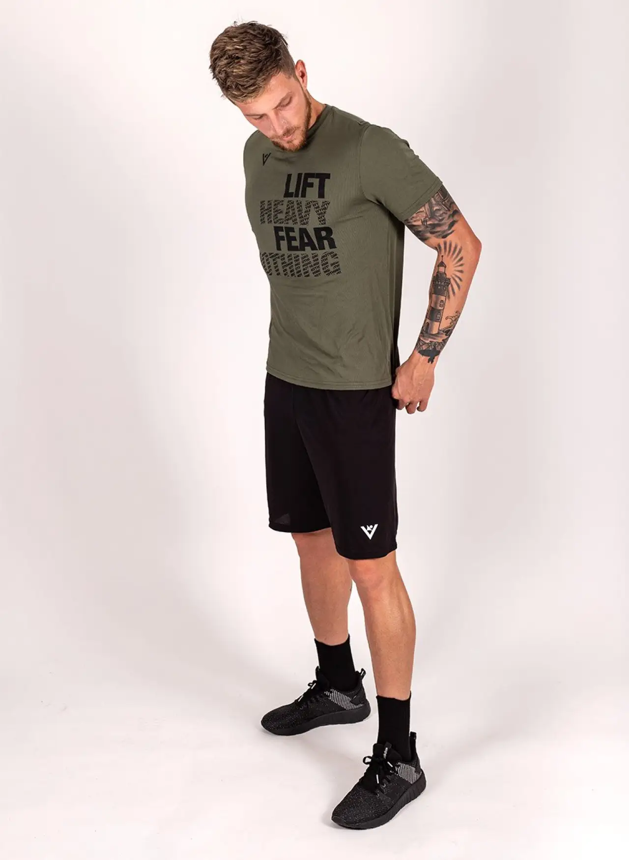 Men's "Lift Heavy, Fear Nothing" Short Sleeve Crew Neck Shirt