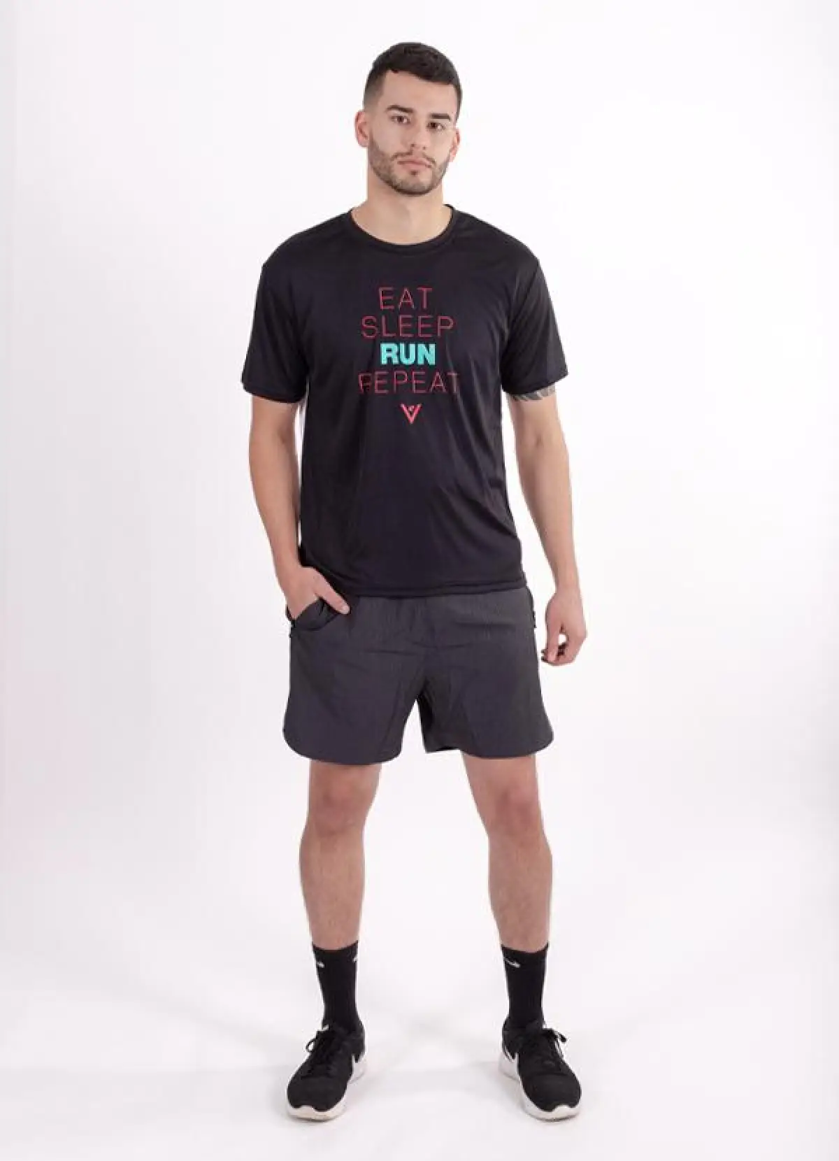 Men's "Eat, Sleep, Run, Repeat" Short Sleeve Crew Neck Shirt