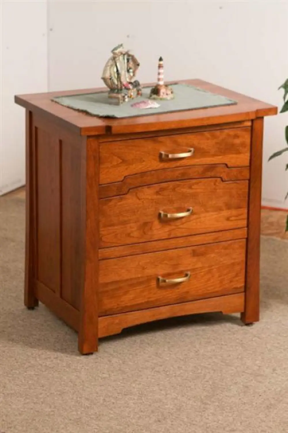 Cherry 3 Drawer Nightstand