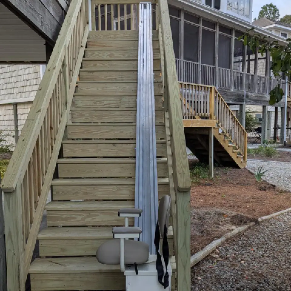 Outdoor Stair Lift Installation in Oriental, NC
