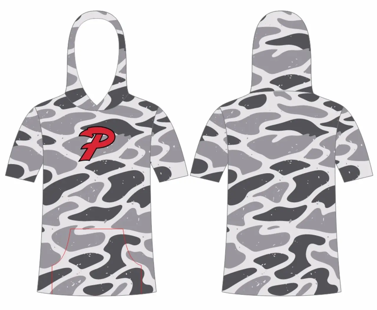 Camo Tshirt Hoodie, Dri-fit