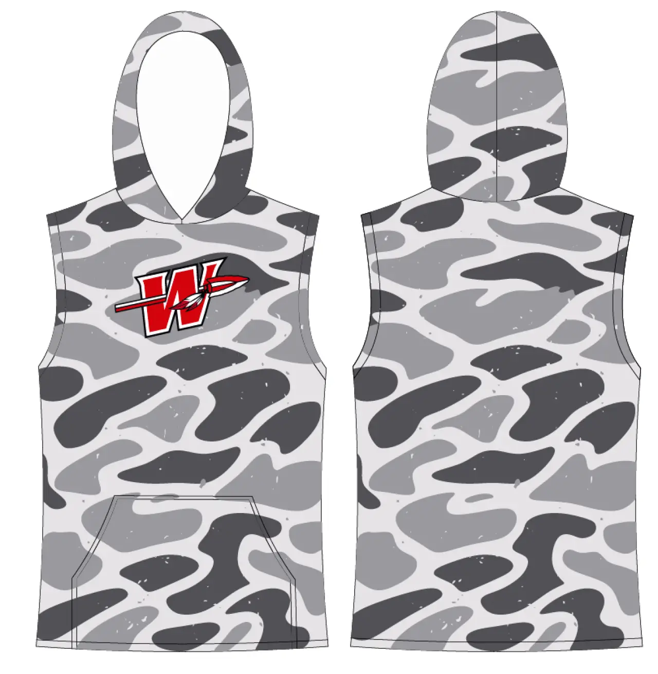 Sleeveless Camo Hoodie