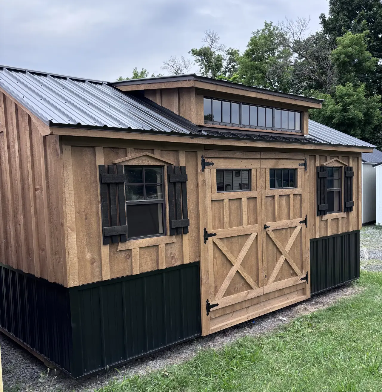 10x16 Rustic Metal Dormer Shed SOLD