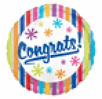 Congrats Bright Silver Stripes