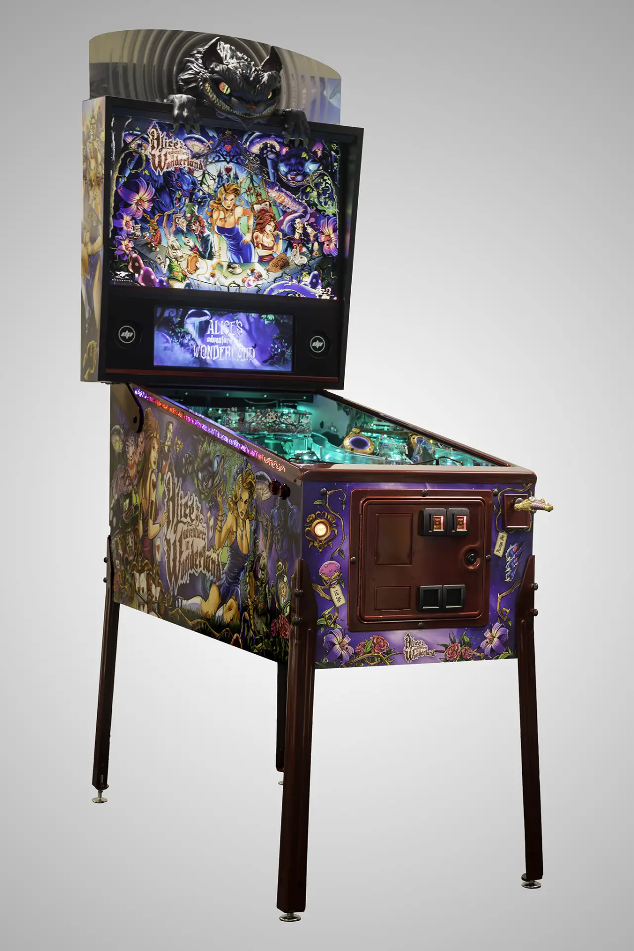 Alice's Adventures in Wonderland DPX official machine and playfield detail 1