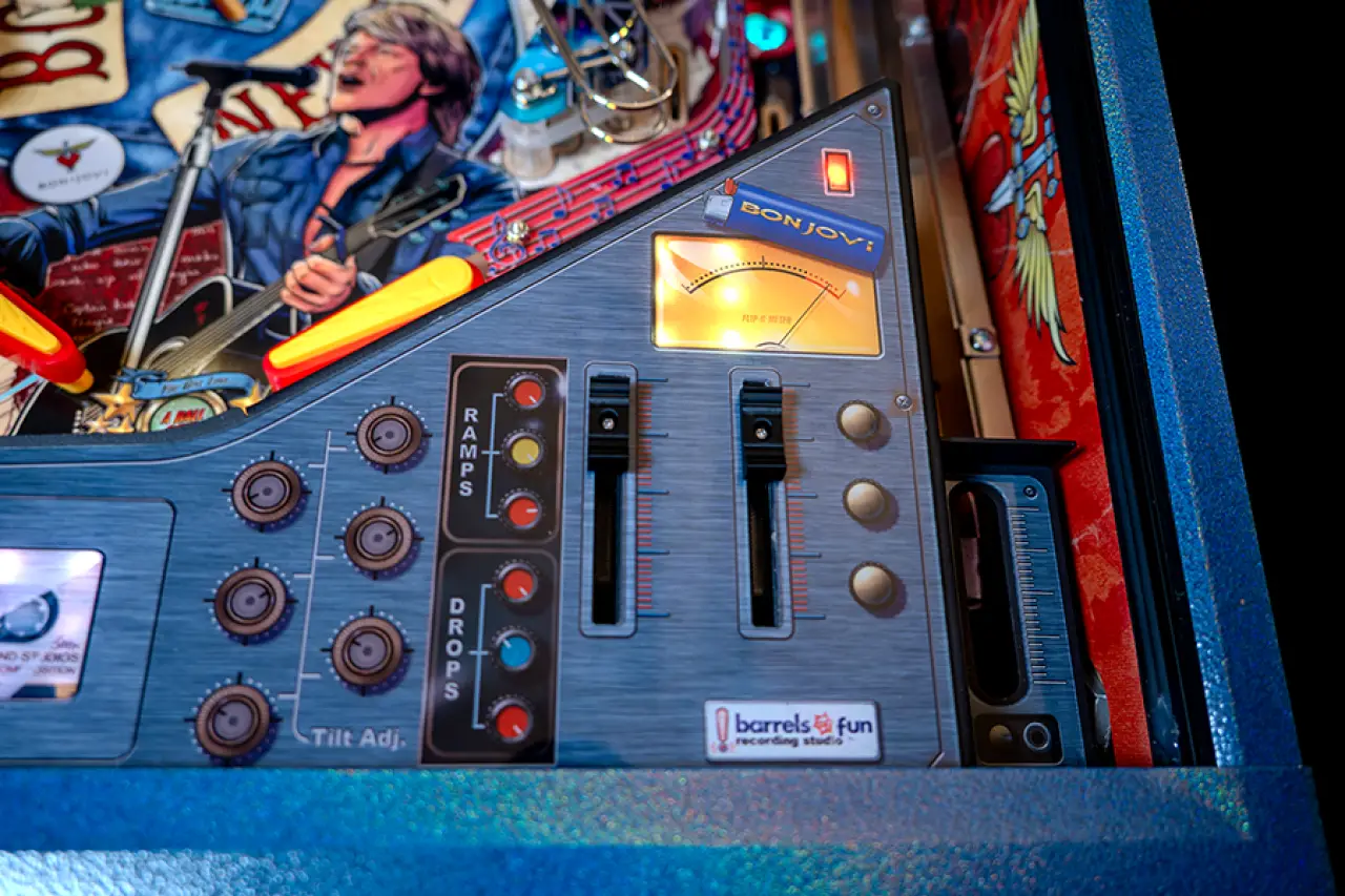 Bon Jovi Pinball interactive sound board apron sliders