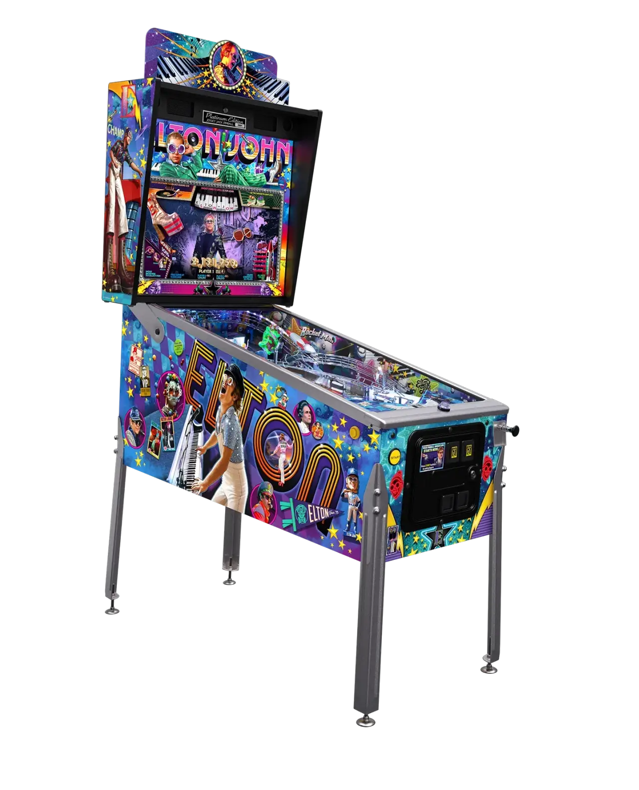 Elton John pinball machine official detail 1