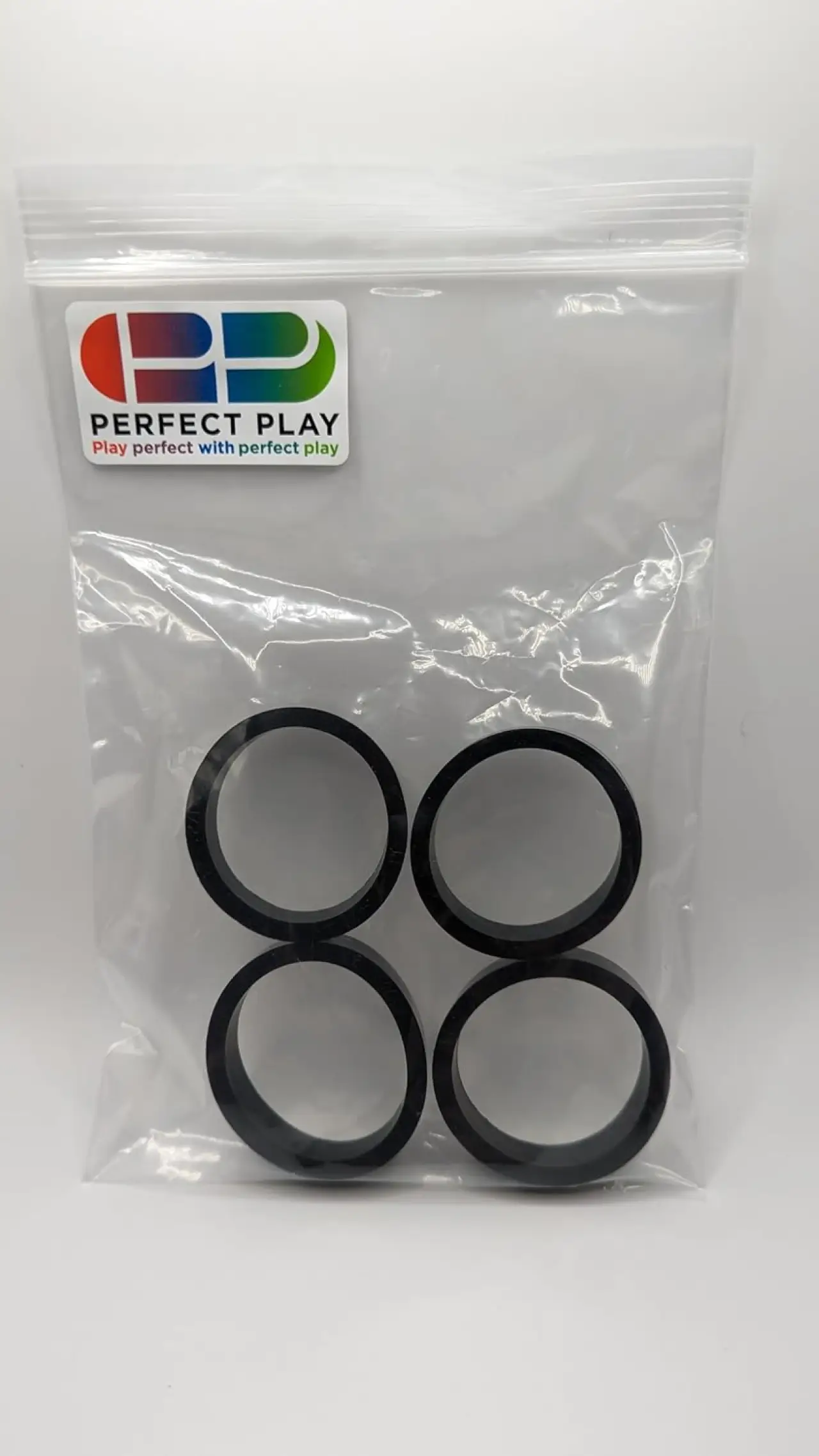 1 1/2 inch Standard Size Silicone Pinball Flipper Rubber, Set of 4 (Black)