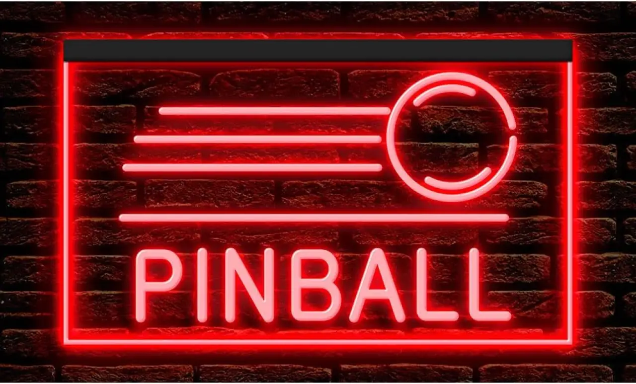 230045 Pinball Game Room Man Cave Home Decor Display LED Light Neon Sign (12" X 8", Red)