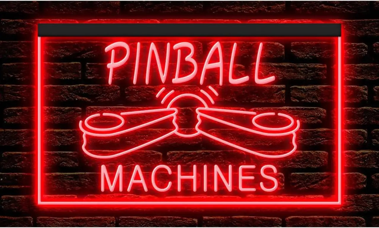 230046 Pinball Machine Controller Game Room Man Cave Display LED Light Neon Sign (12" X 8", Red)