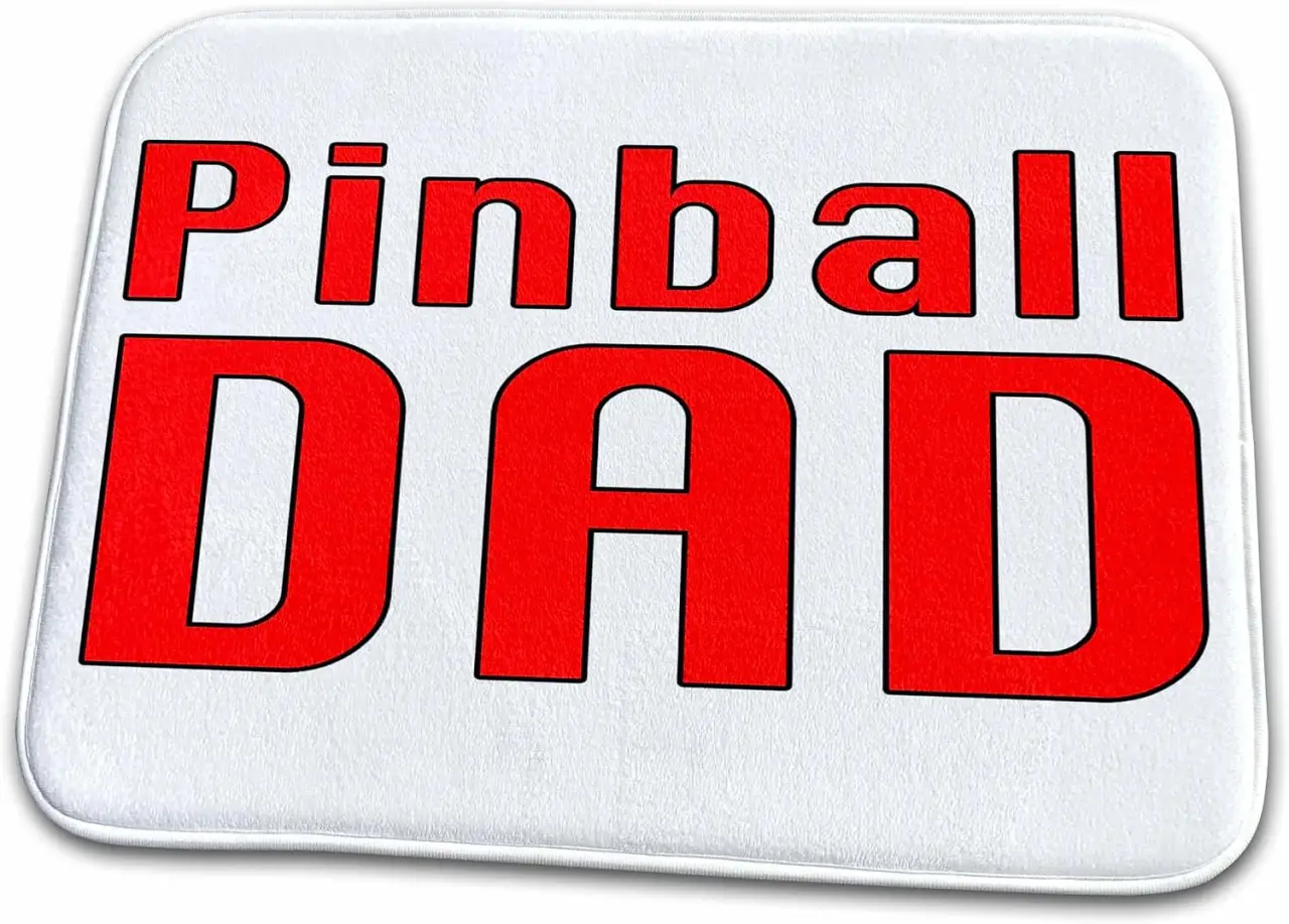 3dRose Bathroom Bath Rug Mat - Pinball Dad Red Family Sayings