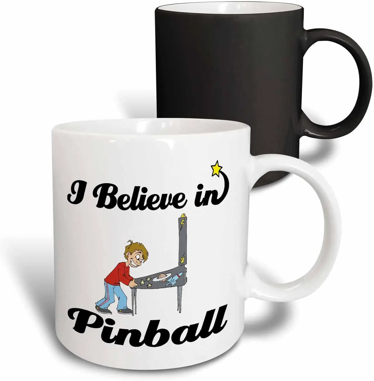 3dRose I Believe In Pinball 11oz Magic Transforming Mug