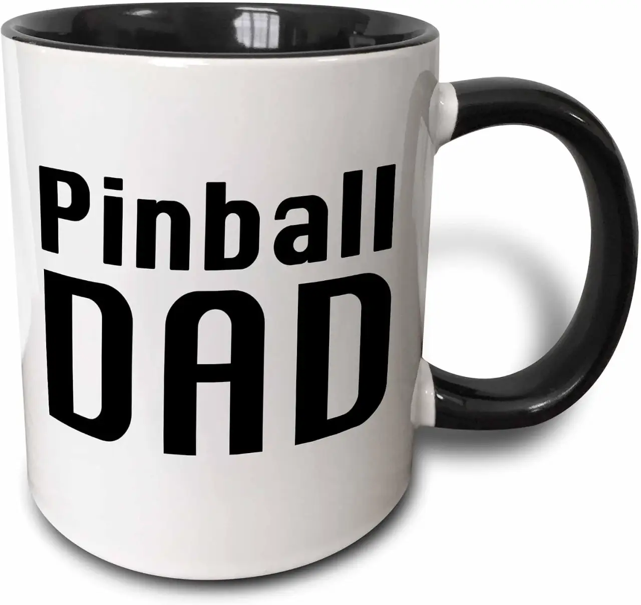 3dRose Pinball Dad Black 11oz Two-Tone Black Mug