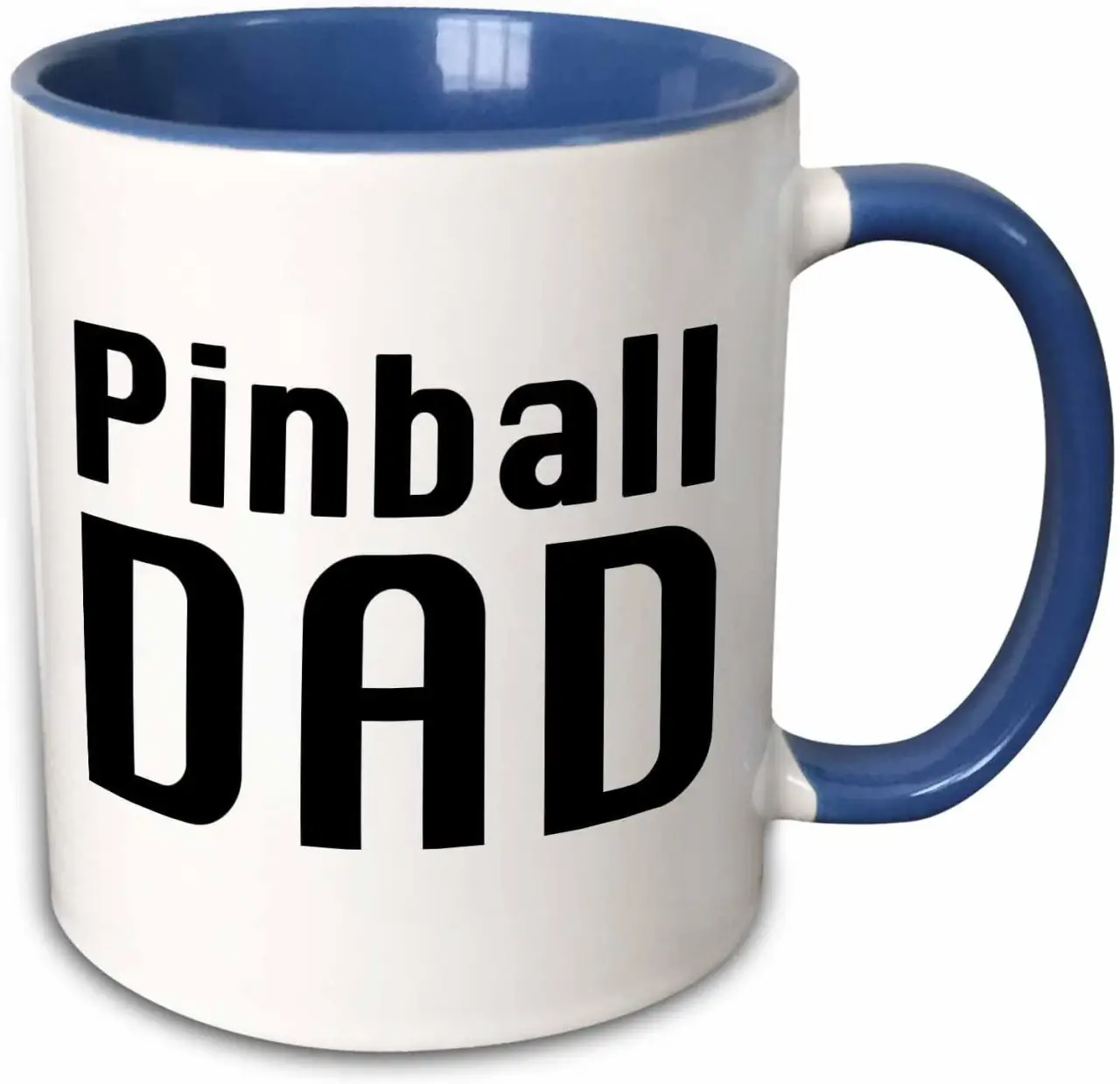 3dRose Pinball Dad Black 15oz Two-Tone Blue Mug