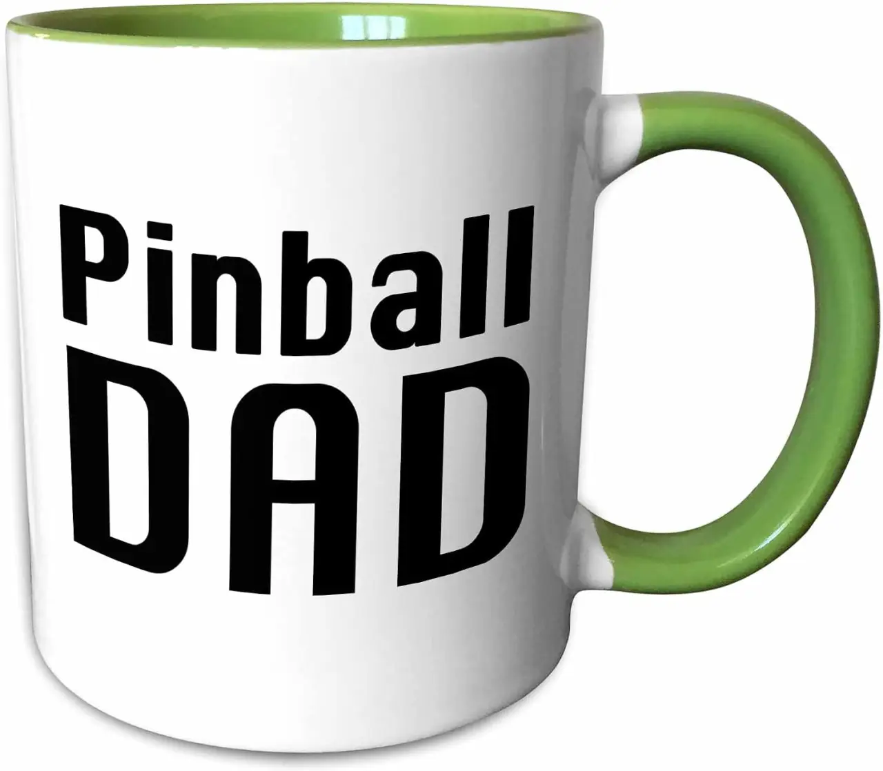 3dRose Pinball Dad Black 15oz Two-Tone Green Mug