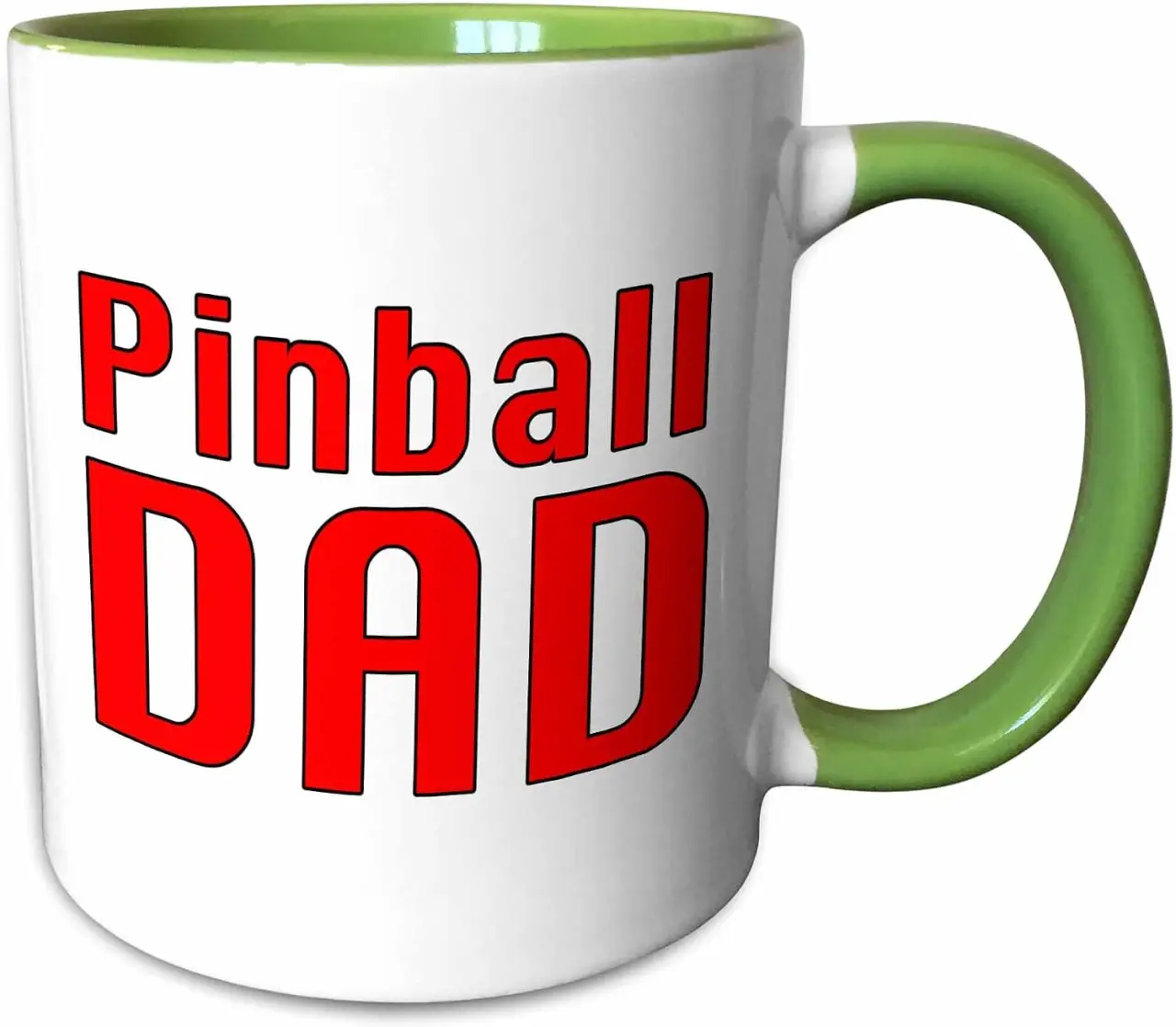 3dRose Pinball Dad Red 15oz Two-Tone Green Mug