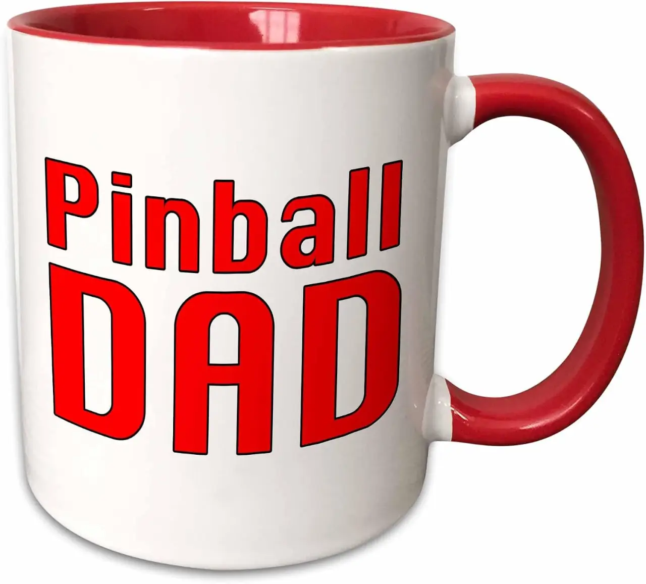 3dRose Pinball Dad Red 15oz Two-Tone Red Mug